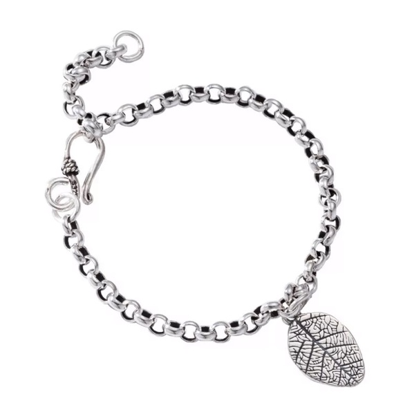 NEW 925 STERLING SILVER VINTAGE LEAF CHARM BRACELET, NICE BRACELET,CUTE BRACELET - Picture 8 of 9
